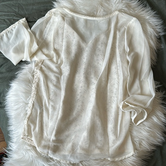 L u c k y  B r a n d • Vintage Y2K lace boho festival coastal cowgirl top - Picture 1 of 7